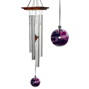 Signature Collection, Woodstock Amethyst Chime, Medium 30 in. Silver Wind Chime WYBRM