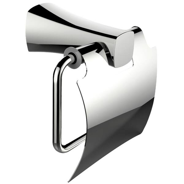 Katrina Wall Mounted Single Post Toilet Paper Holder 5.6 in. W in Chrome