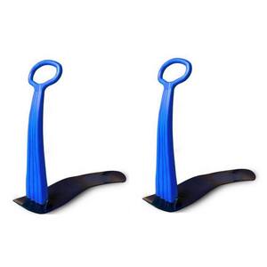 Fold-Up Snow Ski Scooter with Grip Handle Snow Sled for Winter Use in Blue Color (Set of 2-Piece)