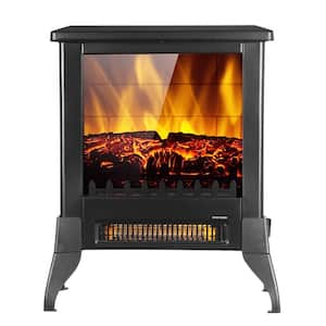 14 in. Freestanding Electric Fireplace in Black