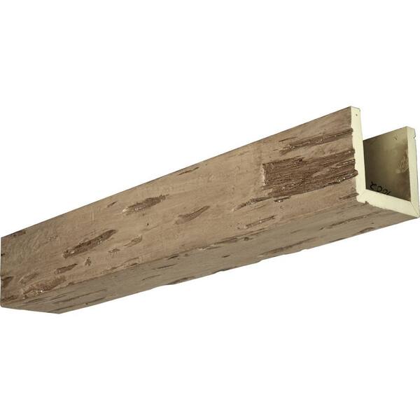 Ekena Millwork 8 in. x 10 in. x 12 ft. 3-Sided (U-Beam) Pecky Cypress Natural Pine Faux Wood Ceiling Beam