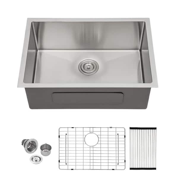 16-Gauge Stainless Steel 28 in. Single Bowl Round Undermount Kitchen Sink