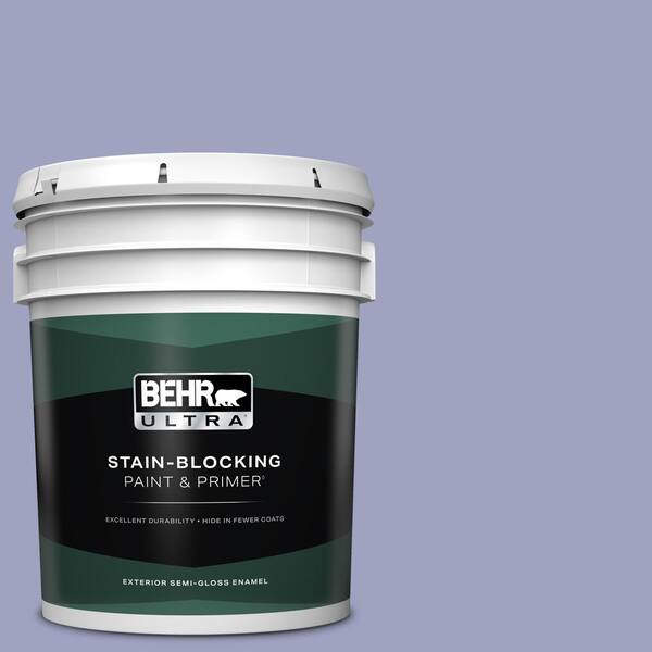 BEHR ULTRA 5 gal. #630D-4 Ruffled Iris Semi-Gloss Enamel Exterior Paint & Primer