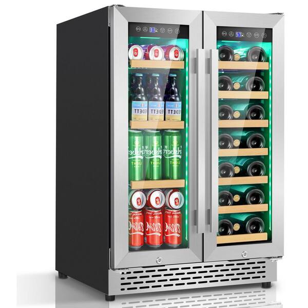 TAZPI Dual Zone 24 in. Built-In/Freestanding 21-Wine Bottle and 55