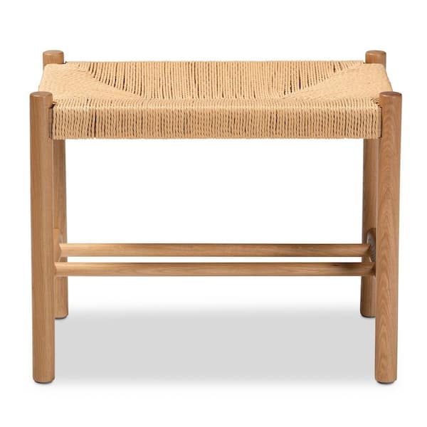 Baxton Studio Saura Brown Bench (17.7 in. H x 21.7 in. W x 13.8 in. D)