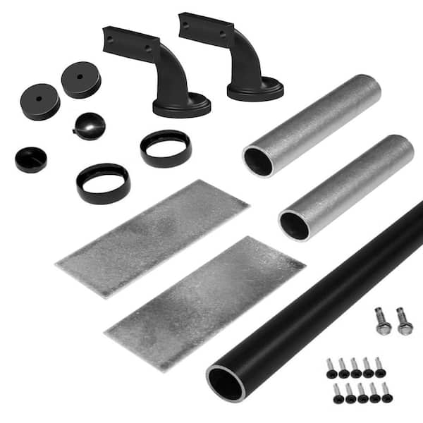 Aria Railing 94 in. x 1.5 in. Powder Coated Aluminum ADA Pipe Rail Extension Kit in Black