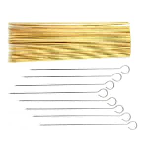 Stainless Steel and Bamboo Barbecue Kabob Skewer Set