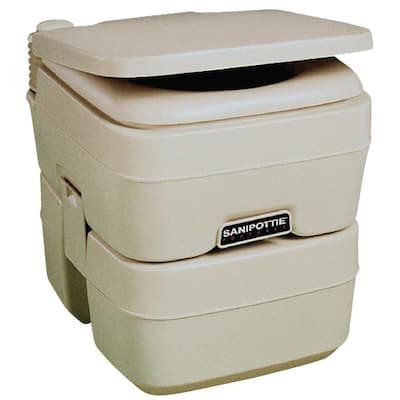 5.0 Gal. SaniPottie Portable Toilet with Mounting Brackets and 1.5 in. MSD Fittings in Tan