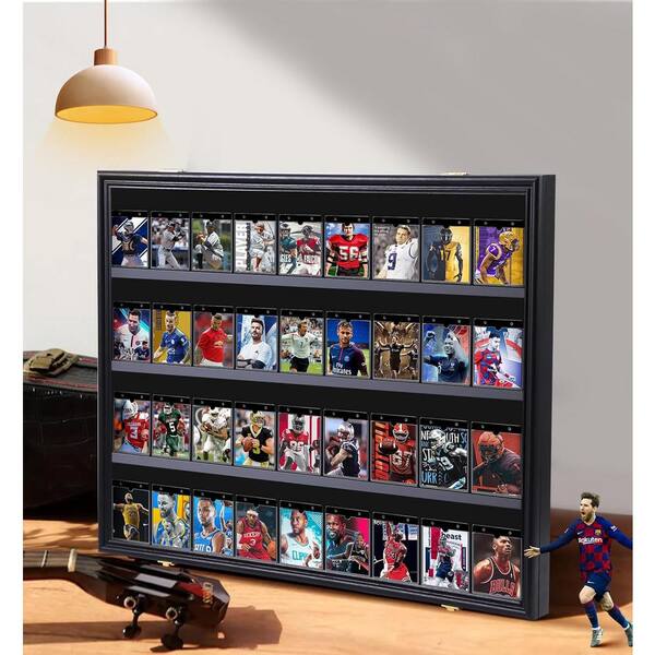 Verani Sports Card Display Box VERANI 35 Graded Sports Card Display Case -  Large Vertical Wood Frame For Baseball Cards (Holds 35 Cards)