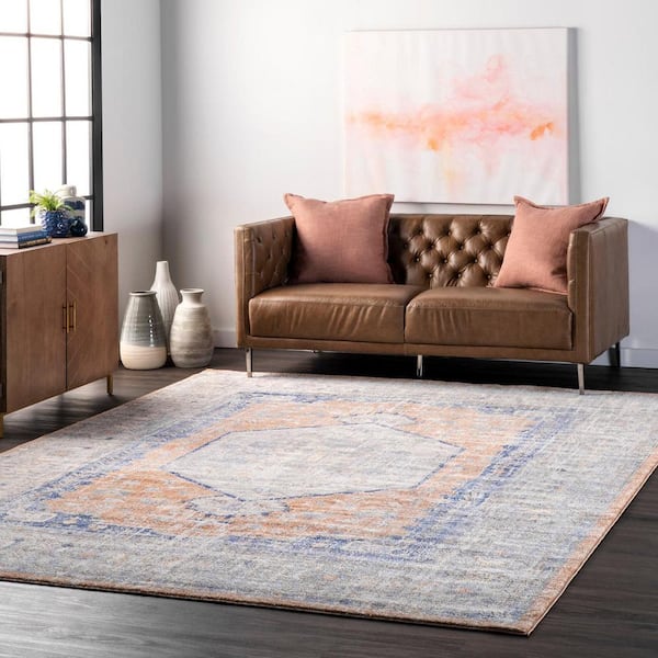 Jacquie Vintage Floral Peach 8 ft. x 12 ft. Area Rug