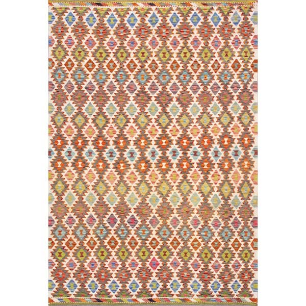 Kilim Multi 7 ft. x 10 ft. Geometric Wool Area Rug