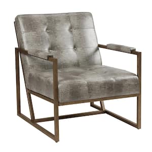 Waldorf Grey 29.375 in. W x 33.5 in. D x 33.5 in. H Lounge Chair