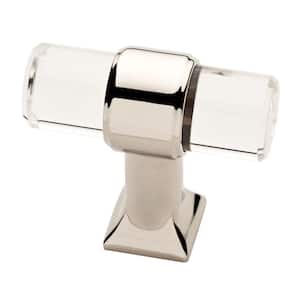Acrylic Bar 1-9/16 in. (40 mm) Modern Polished Nickel and Clear Cabinet Knob