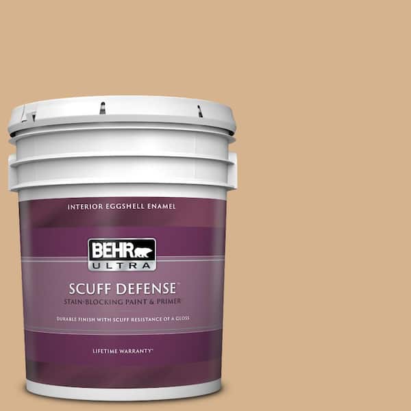 BEHR ULTRA 5 gal. Home Decorators Collection #HDC-NT-04 Creme De Caramel Extra Durable Eggshell Enamel Interior Paint & Primer