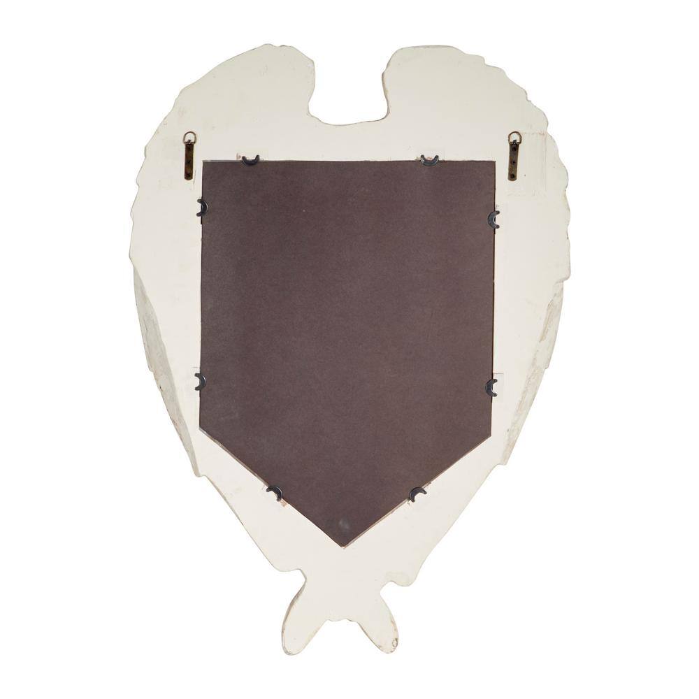 Angelica White Oval Wood Vanity Wall Mirror 31.5" x 44"