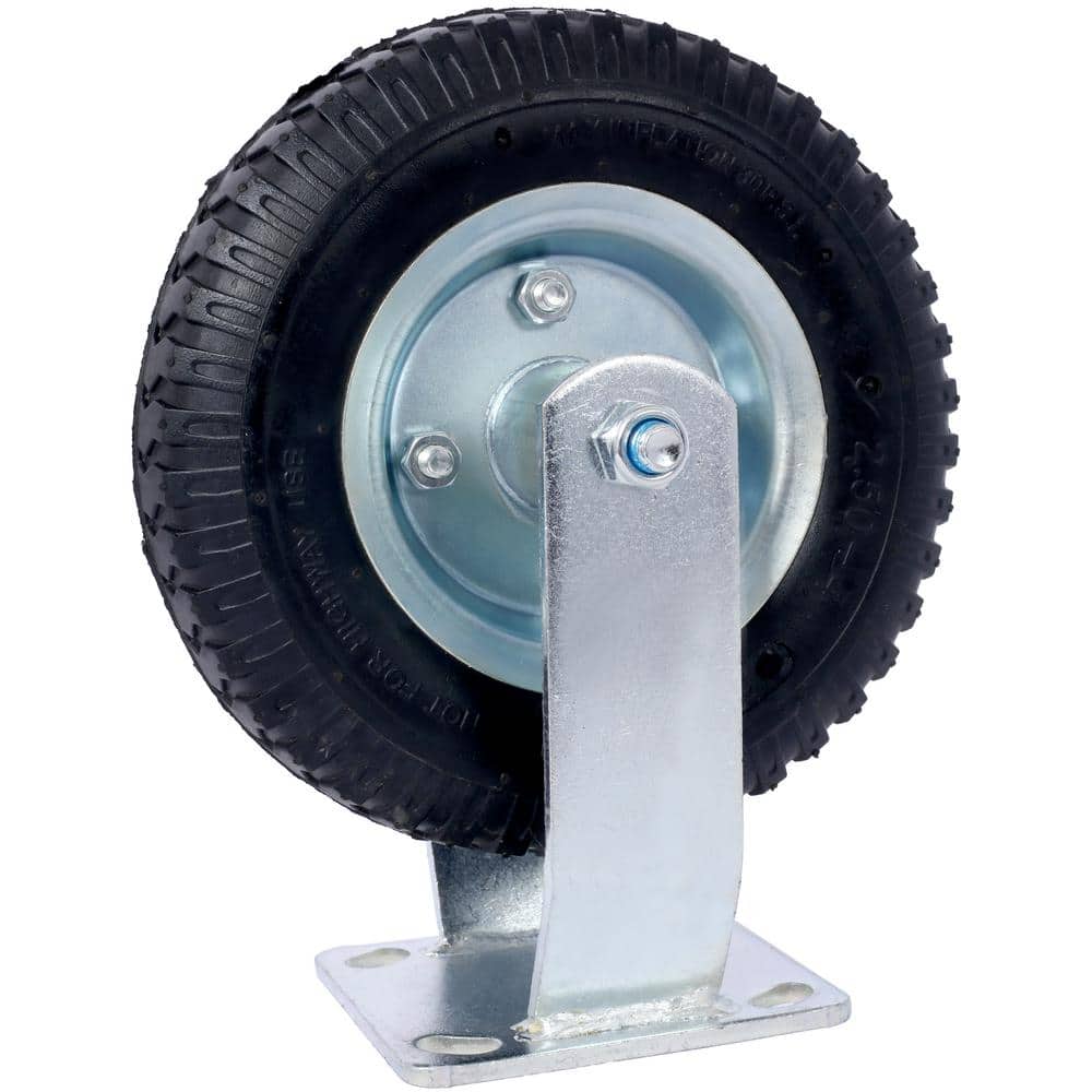 Flynama 4-Pieces 8 in. Black Pneumatic Tire, Caster Wheel