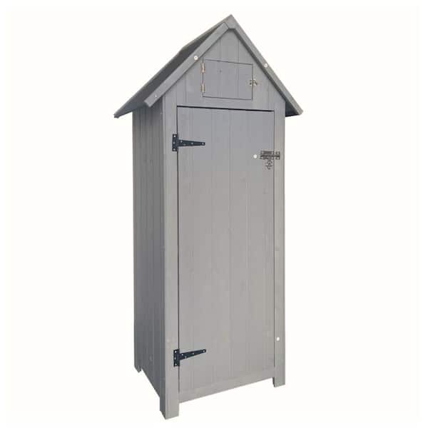 1.6 ft. W x 2.5 ft. D Wood Storage Shed, Outdoor Tools Shed, Gray