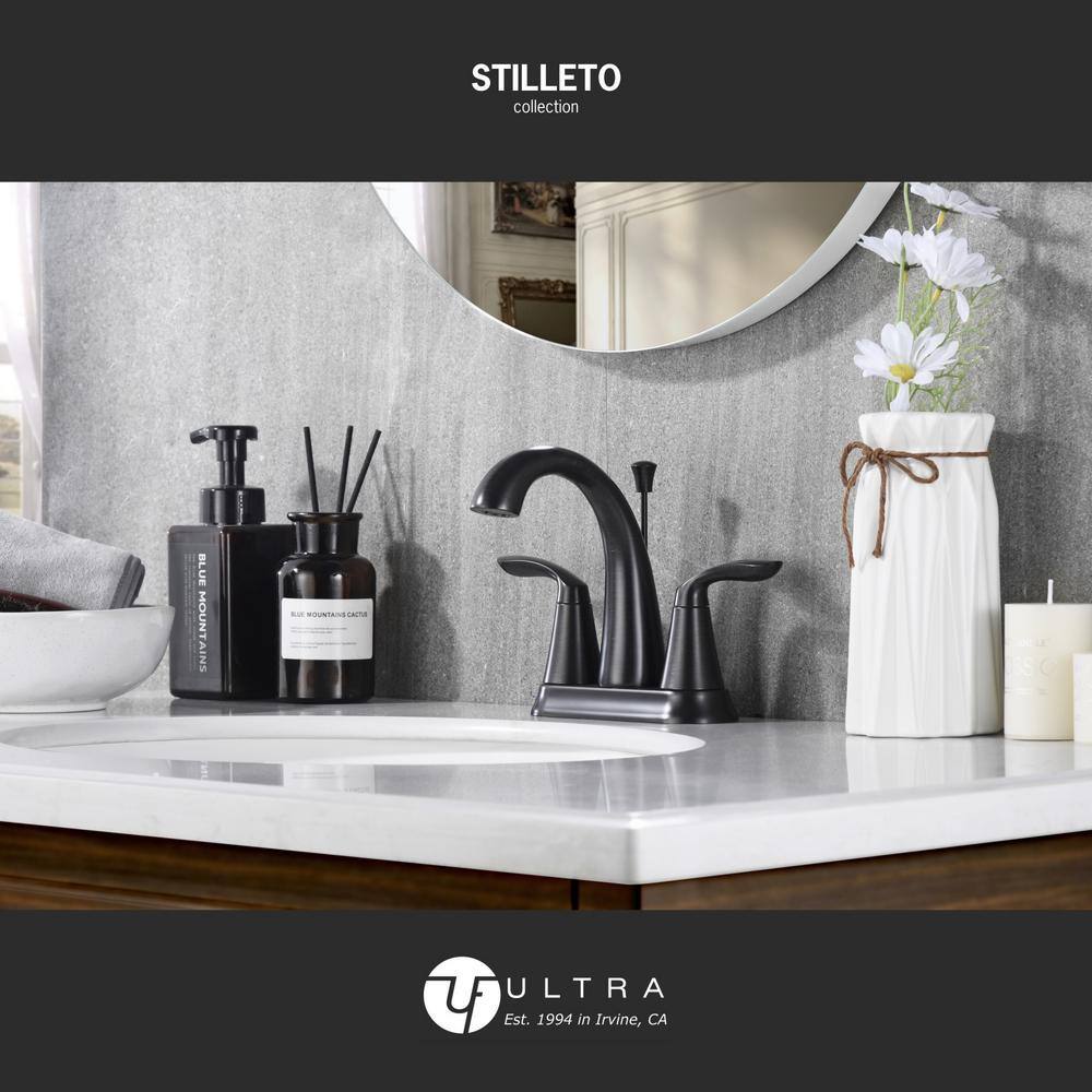 Oil Rubbed Bronze Centerset Bathroom Faucet with Drain Assembly