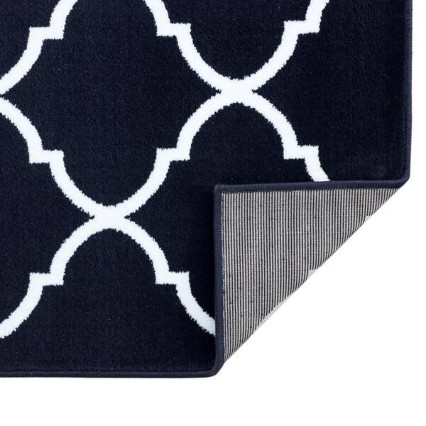 Pyramid Decor Area Rugs for Clearance Navy Modern Geometric Design