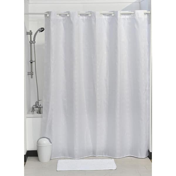 Hookless Shower Curtain Polyester Cubic, Hookless Fabric Shower Curtain