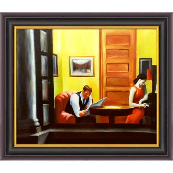 LA PASTICHE Room in New York by Edward Hopper Opulent Framed Abstract Oil Painting Art Print 26 in. W. x 30 in.