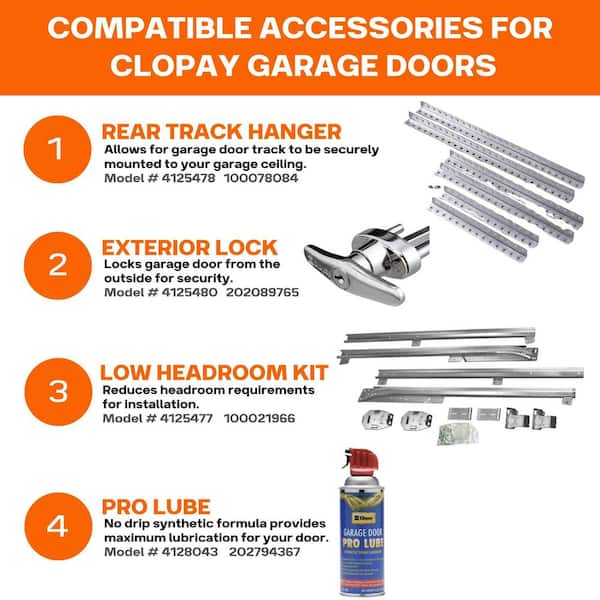 Clopay Classic Steel Long Panel 16 ft x 7 ft Non-Insulated White