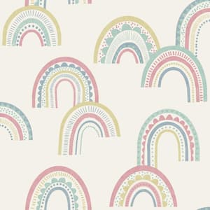 Boho Rainbow Pink and Duck Egg Non-Pasted Wallpaper (Covers 56 sq. ft.)