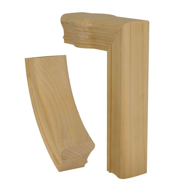 EVERMARK Stair Parts 7289 Unfinished Poplar Straight 2-Rise Gooseneck with Cap Handrail Fitting