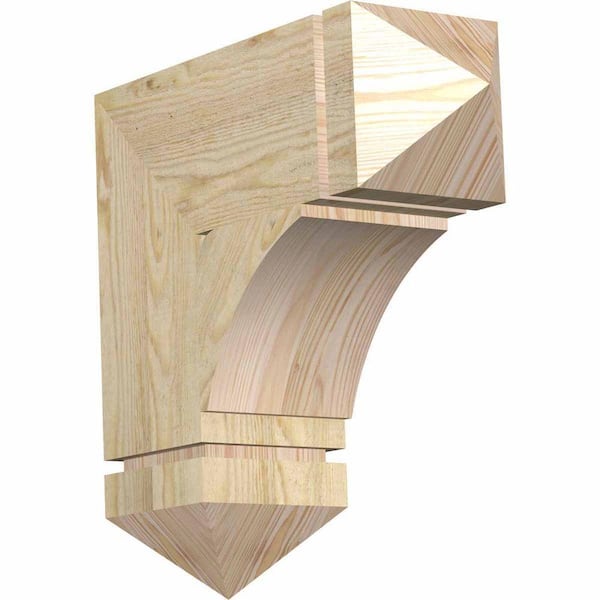 Ekena Millwork 6 in. x 18 in. x 18 in. Douglas Fir Thorton Arts and Crafts Rough Sawn Bracket