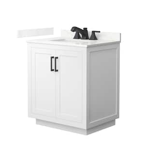 Miranda 30 in. W x 22 in. D x 33.75 in. H Single Bath Vanity in White with Giotto Quartz Top