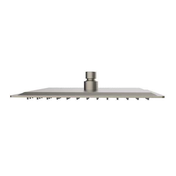 Modern 1-Spray Patterns 16 in. Single Wall Mount Rain Fixed Shower Head in Brushed Nickel