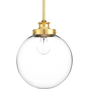 Penn 1-Light Natural Brass Pendant with Clear Glass