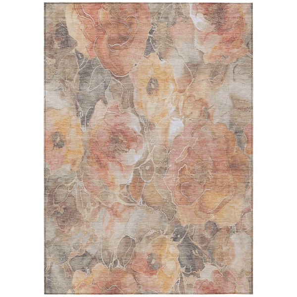 Chantille Machine Washable Indoor/Outdoor Abstract ACN1859 Peach 10 ft. x 14 ft. Accent Rug