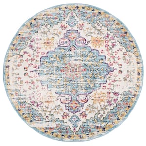 Traditional Vintage Bohemian Blue 6 ft. 6 in. Round Area Rug