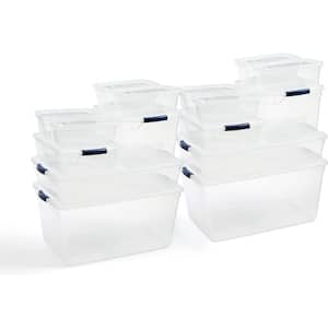 Cleverstore Clear Variety Pack Storage Totes, 16-Pack