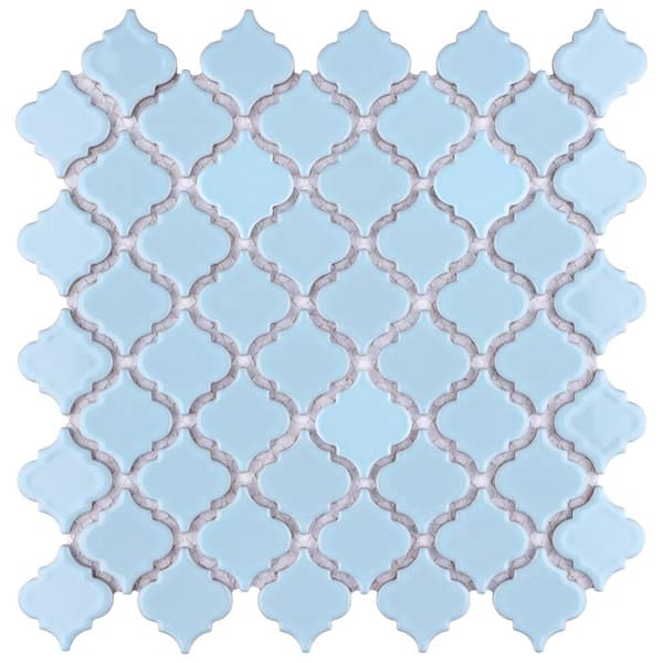 Merola Tile Hudson Tangier Cashmere Blue 12-3/8 in. x 12-1/2 in. Porcelain Mosaic Tile (11.0 sq. ft./Case)