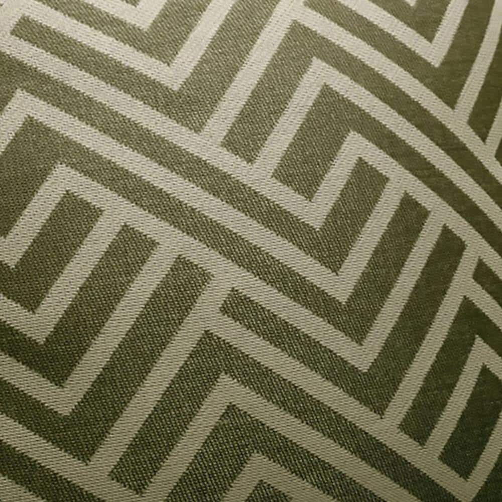 Contemporary Geo Stripe Green and Tan Square Throw Pillows, Set of 2