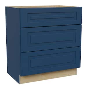 Grayson Mythic Blue Painted Plywood Shaker Assembled Drawer Base Kitchen Cabinet Sft Cls 30 in W x 24 in D x 34.5 in H
