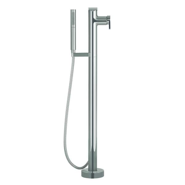 Composed Single-Handle Floor-Mount Freestanding Tub Faucet with Handshower in Vibrant Titanium
