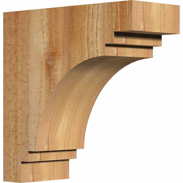 Ekena Millwork 4 in. x 10 in. x 10 in. Western Red Cedar Pescadero Rough Sawn Corbel