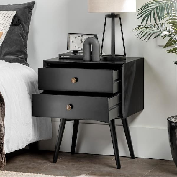 mid century modern nightstand black