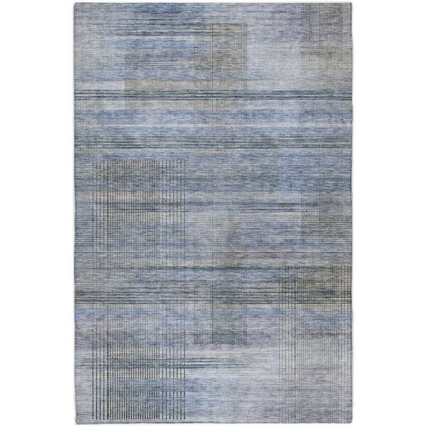 Dream Shag Premium Machine Washable Abstract ADS819 Blue 8 ft. x 10 ft. Area Rug