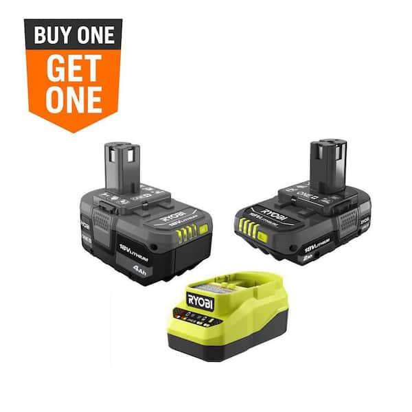 ONE+ 18V Lithium-Ion Starter Kit with 2.0 Ah Battery, 4.0 Ah Battery, and Charger