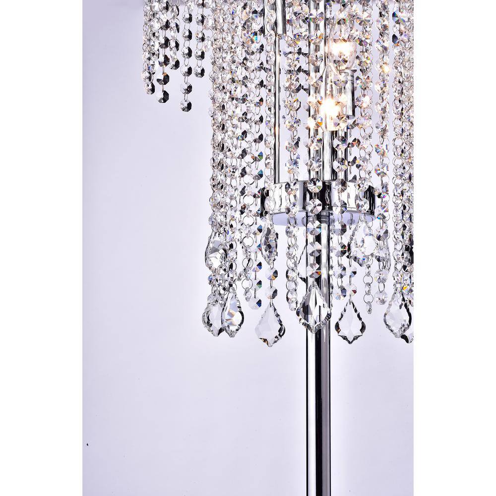 Elegant Chrome and Crystal 15" Floor Lamp for Soft Illumination