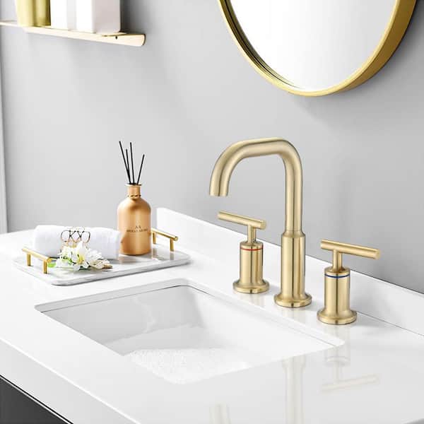Staykiwi 8 in. Widespread Double Handle Mid Arc Bathroom