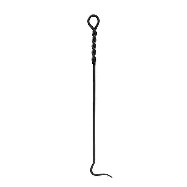 ACHLA DESIGNS 28 in. Tall Black Rope Design Standard Fireplace Poker
