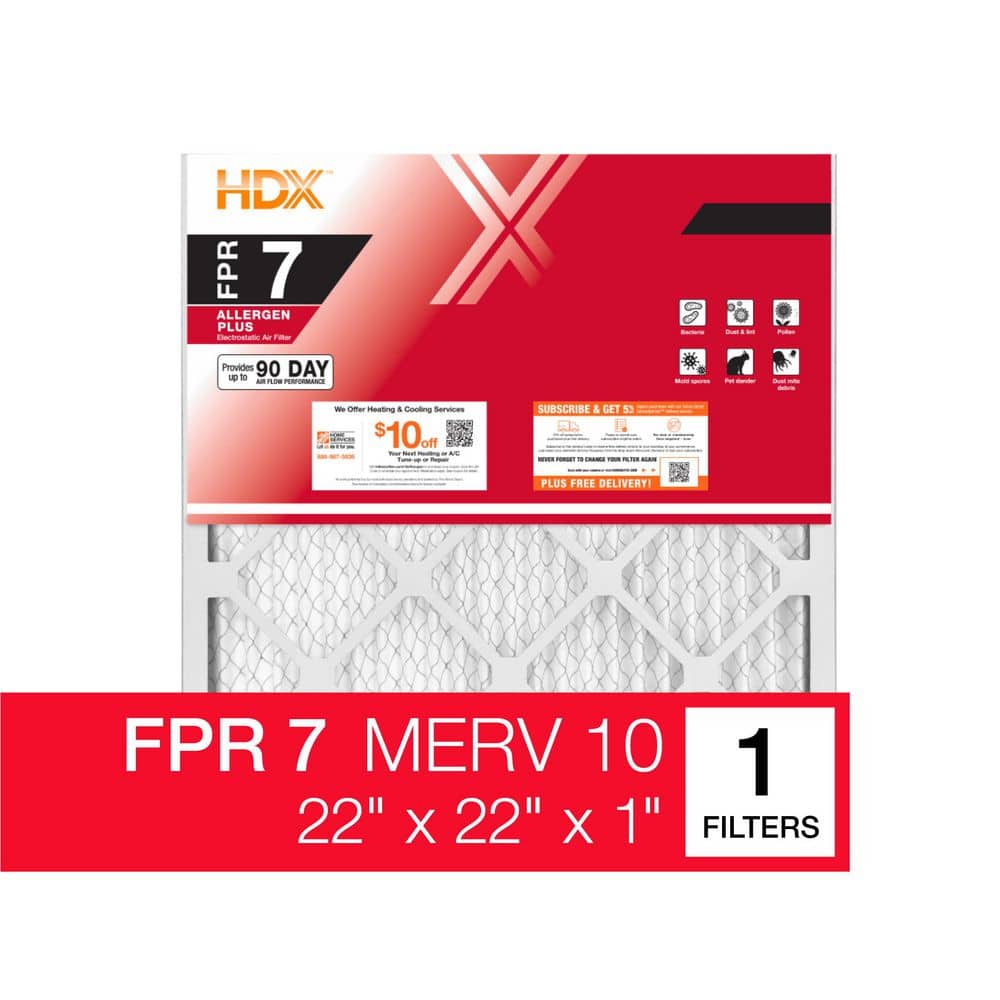 22 in. x 22 in. x 1 in. Allergen Plus Pleated Air Filter FPR 7, MERV 10 price history on PriceWatchPro