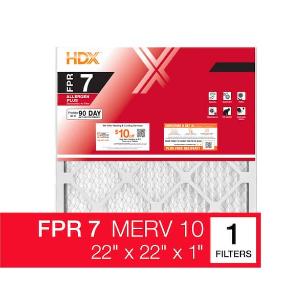 22 in. x 22 in. x 1 in. Allergen Plus Pleated Air Filter FPR 7, MERV 10