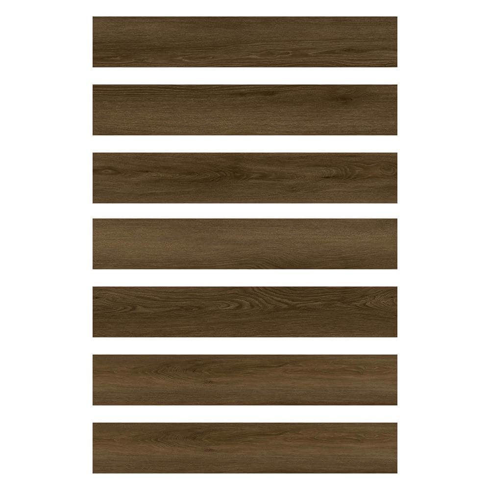 Dark Oak 2 MIL x 6 in. W x 36 in. L Water Resistant Peel and Stick Vinyl Tile Flooring (10.5 sq. ft.) price history on PriceWatchPro