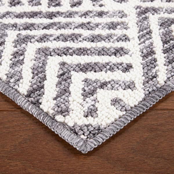 MARTHA STEWART Miles Modern Diamond Grey 19.6 in. x 32 in. Anti Fatigue  Kitchen Mat 2-OLAMDI-451 - The Home Depot